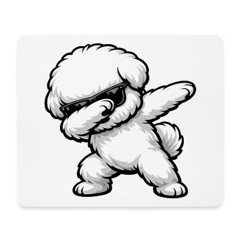 Dabbing Bichon Frisé in Comic Style - Mouse Pad (horizontal) - white - Front