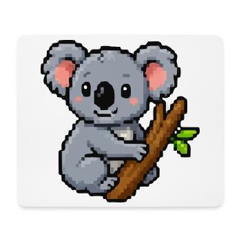 Pixel koala on a branch – retro forest motif - Mouse Pad (horizontal) - white - Front