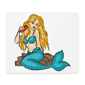 Mermaid on a rock - Mouse Pad (horizontal) - white - Front