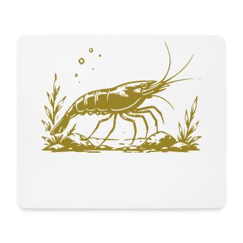 Goldene Garnele mit Botschaft - Mousepad (Querformat) - Weiß - Vorne