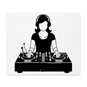 DJ - Mousepad (Querformat) - Weiß - Vorne