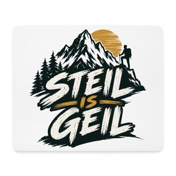 steil is geil - steil ist super - Mousepad (Querformat) - Weiß - Vorne