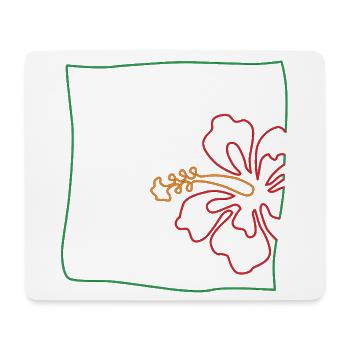 Hibiskus minimalistisch - Mousepad (Querformat) - Weiß - Vorne