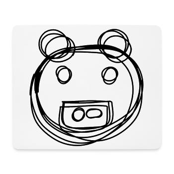 Nilpferd handgezeichnet - Mousepad (Querformat) - Weiß - Vorne