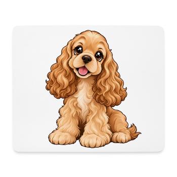 American Cocker Spaniel Kawaii Style – Süßer Hund - Mousepad (Querformat) - Weiß - Vorne