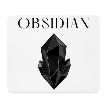Minimalistischer schwarzer Obsidiankristall - Mousepad (Querformat) - Weiß - Vorne