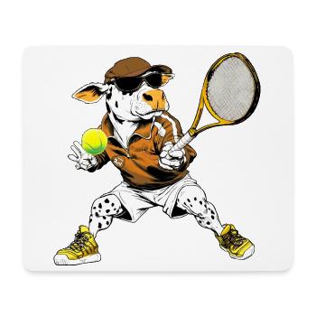 Kühe Tennis - Mousepad (Querformat) - Weiß - Vorne