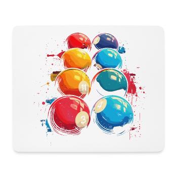 Lustiges Billard - Mousepad (Querformat) - Weiß - Vorne