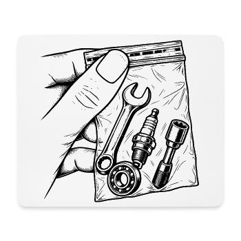 Mechanische Sucht – Pouch Tools Candle Key - Mousepad (Querformat) - Weiß - Vorne