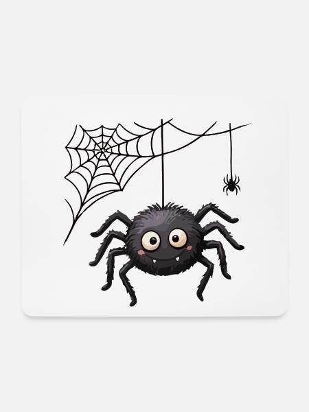 Spinne im Netz Halloween-Anhänger - Mousepad (Querformat) - Weiß