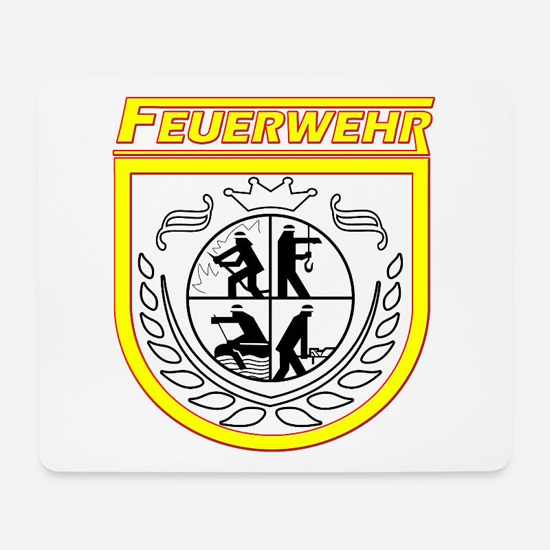 Feuerwehr - Mousepad (Querformat) - Weiß
