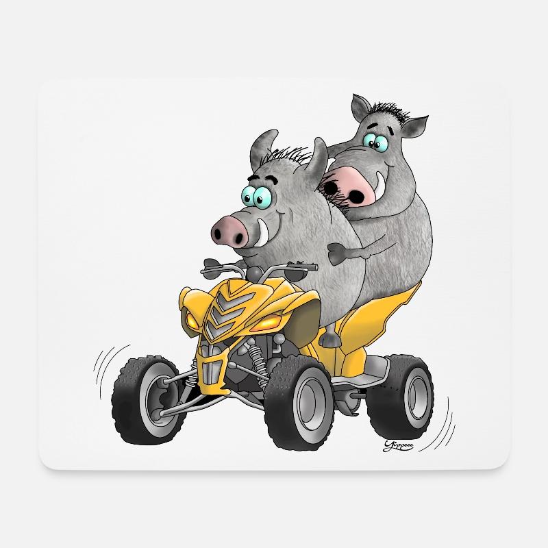 Lustige Quad Fahrer - Mousepad (Querformat) - Weiß
