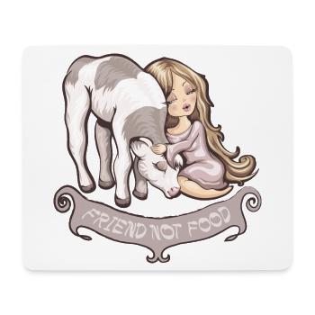Friend not Food - Tapis de souris (format paysage) - blanc - Devant