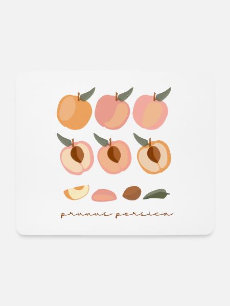 Pfirsich, lat. Prunus persica - Mousepad (Querformat) - Weiß