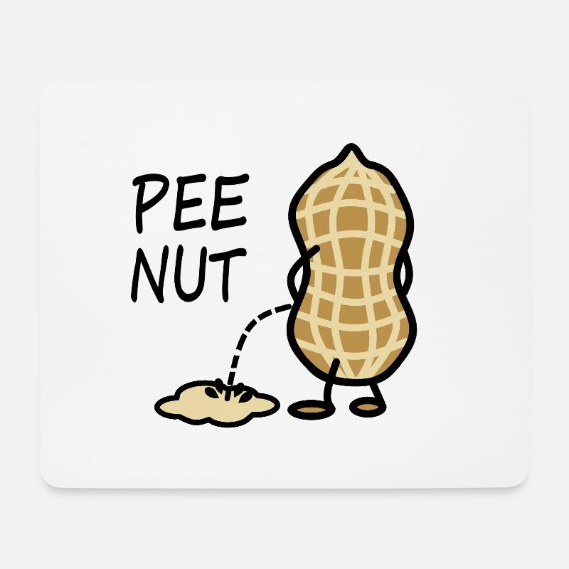 Pee Nut - the peeing peanut - Mouse Pad (horizontal) - white