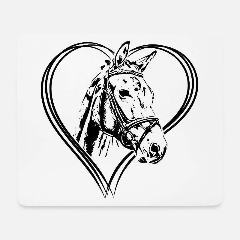 Ein Herz für Pferde - Mousepad (Querformat) - Weiß
