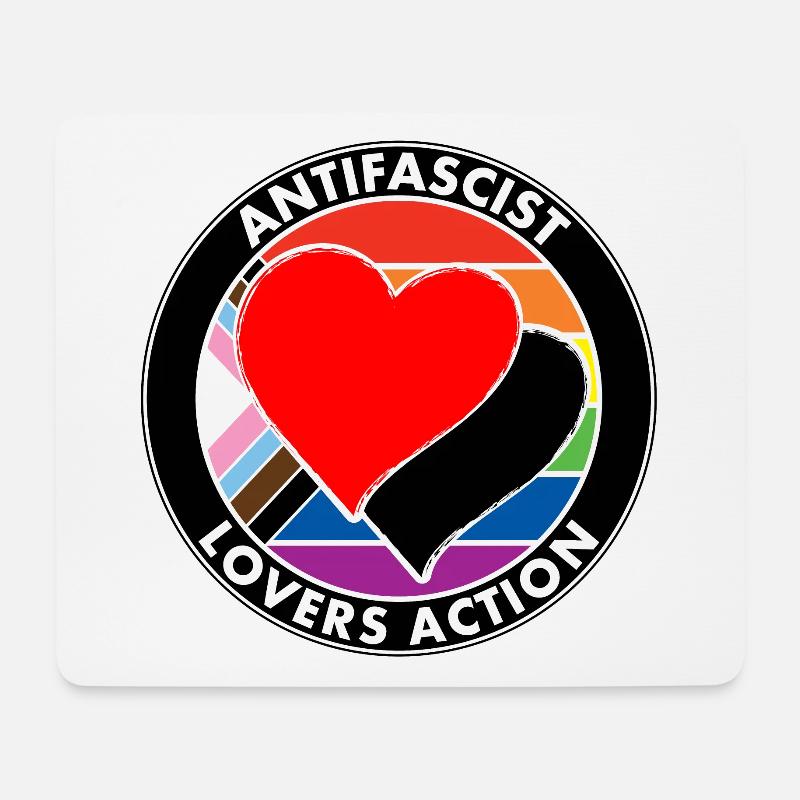 antifascist lovers action - Mousepad (Querformat) - Weiß