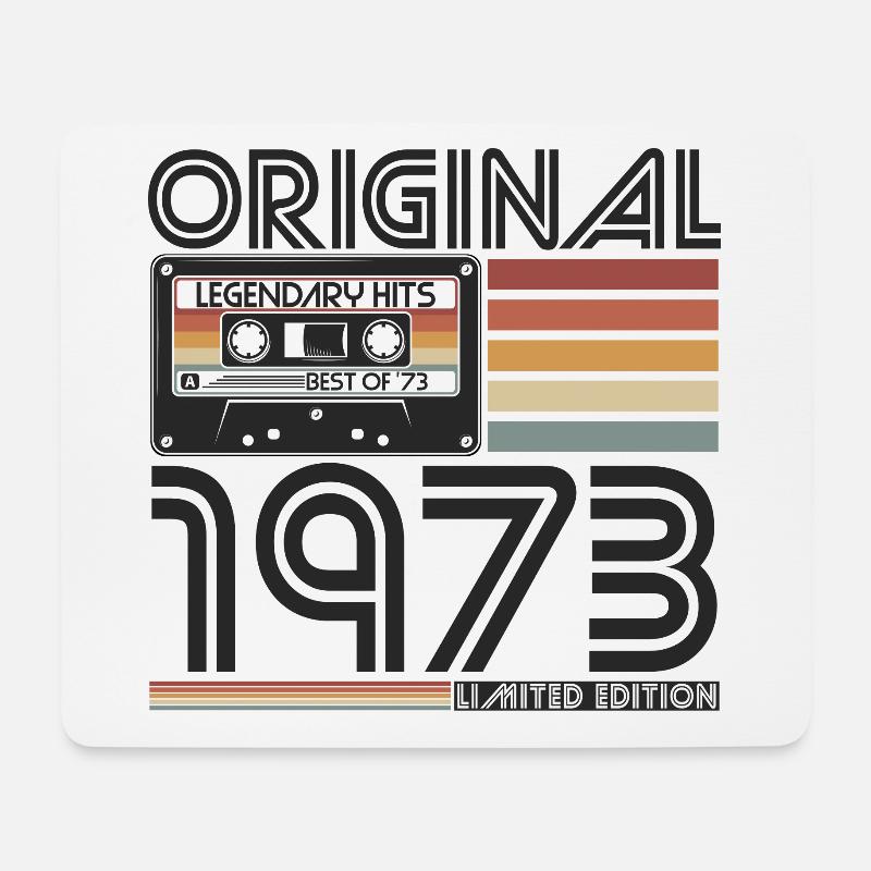1973 Jahrgang geboren Vintage Retro Geburtstag - Mousepad (Querformat) - Weiß