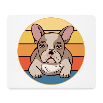 French Bulldog Dog Breed Vintage Retro Sunset - Mouse Pad (horizontal) - white - Front