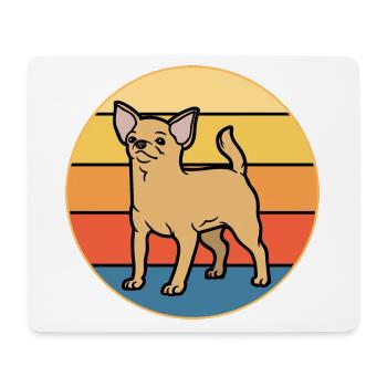 Mignon Chihuahua Dog Breed Vintage Retro Sunset - Tapis de souris (format paysage) - blanc - Devant