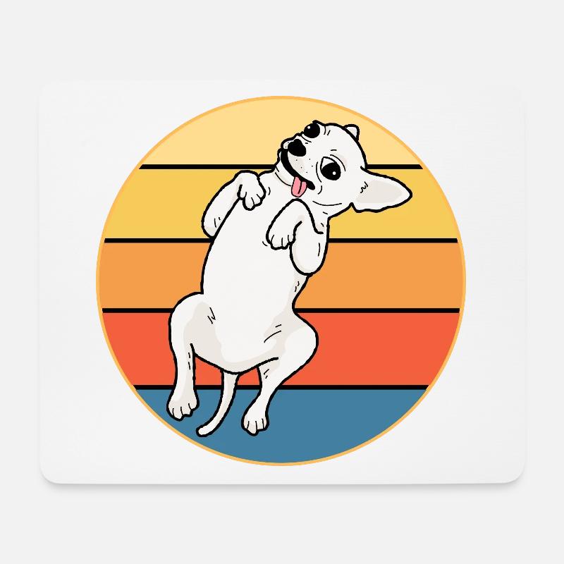Nette Chihuahua Hunderasse Vintage Retro Sonnenuntergang - Mousepad (Querformat) - Weiß