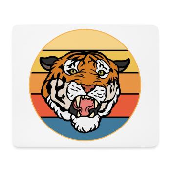 Tiger Big Cat Vintage Retro Sonnenuntergang - Mousepad (Querformat) - Weiß - Vorne