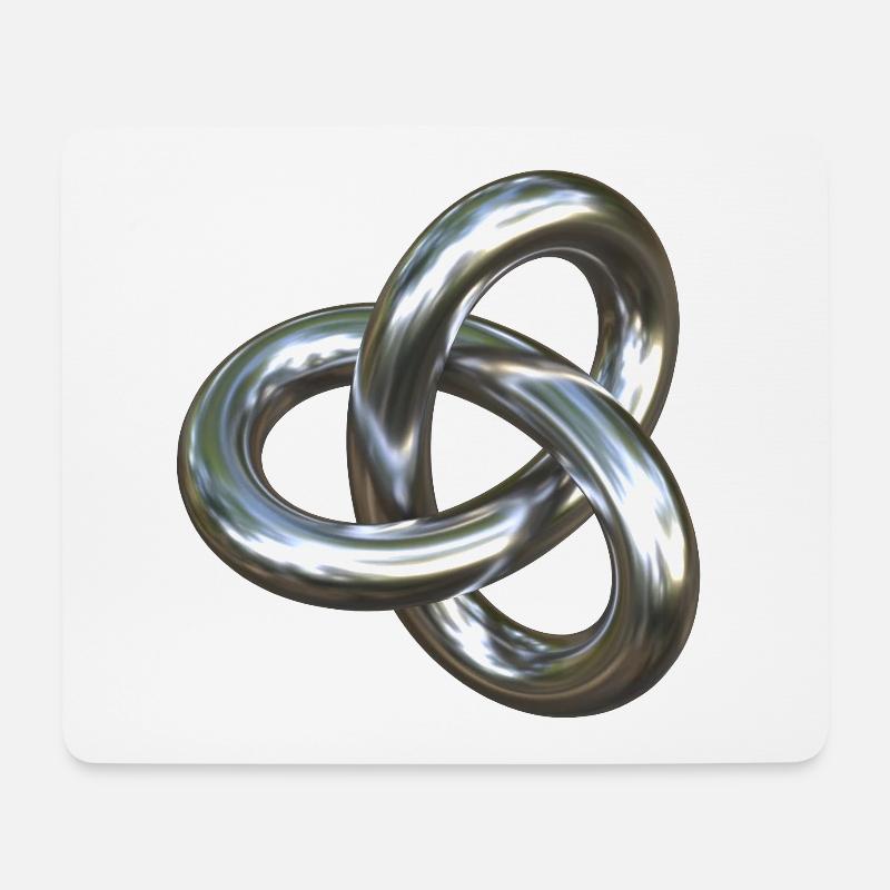 Torusknoten Silber 3D - Mousepad (Querformat) - Weiß