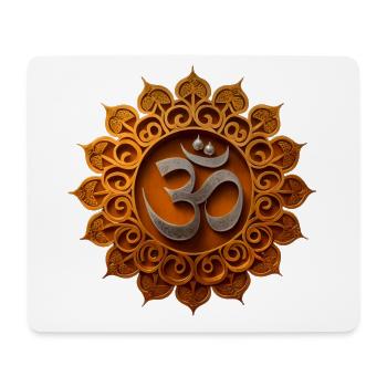 Om Silver With Ornament - Mouse Pad (horizontal) - white - Front