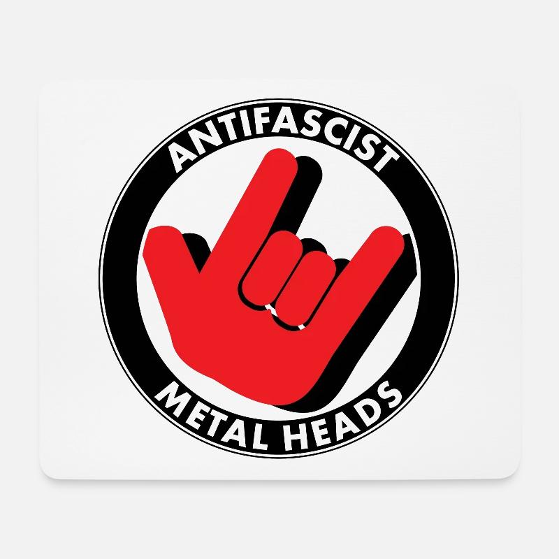 ANTIFASCIST METAL HEADS - Mousepad (Querformat) - Weiß