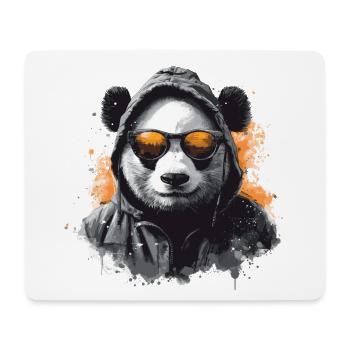 Cool panda with hoodie - Mouse Pad (horizontal) - white - Front