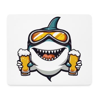 Bière après-ski Shark - Tapis de souris (format paysage) - blanc - Devant