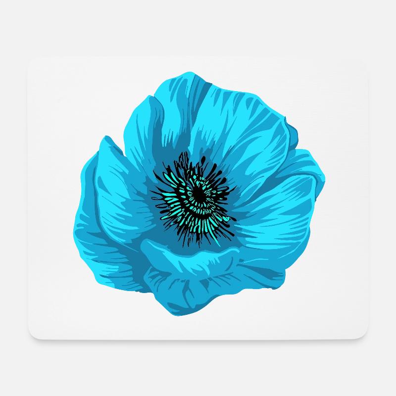 Flower blue - Mouse Pad (horizontal) - white