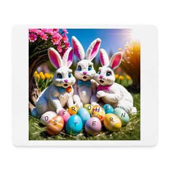 Die freundliche Familie Ostern - Mousepad (Querformat) - Weiß - Vorne