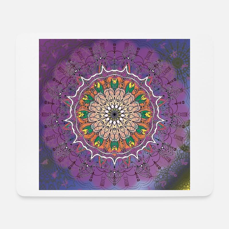 Mandala - Mousepad (Querformat) - Weiß