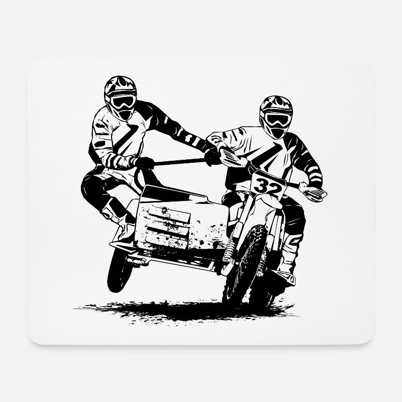 Sidecarcross - Seitenwagen Moto Cross - Mousepad (Querformat) - Weiß