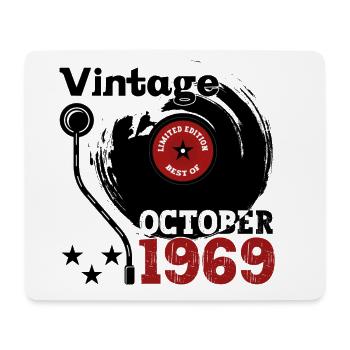 October Vintage 1969 53rd Birthday Gift - Mouse Pad (horizontal) - white - Front