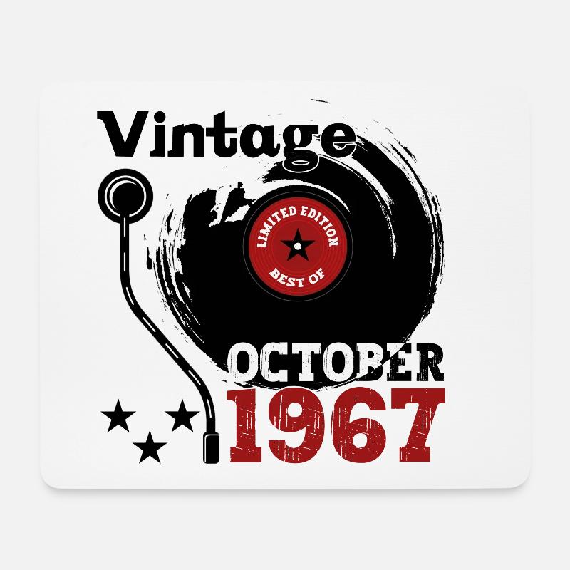 Oktober Jahrgang 1967 55. Geburtstag Geschenk - Mousepad (Querformat) - Weiß