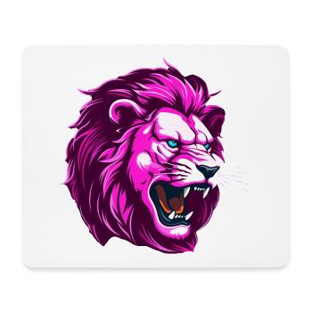 Pink Lion Head - Mouse Pad (horizontal) - white - Front