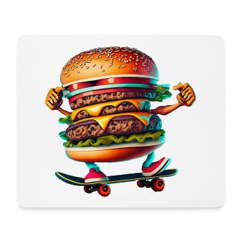 Cheeseburger Skateboard Skater - Mousepad (Querformat) - Weiß - Vorne