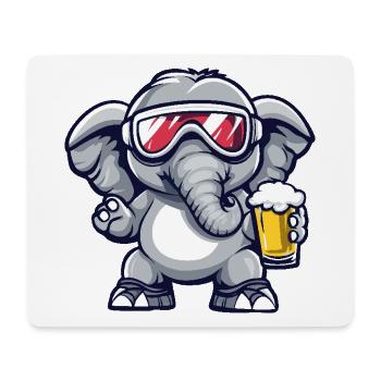 Elephant après-ski beer - Mouse Pad (horizontal) - white - Front