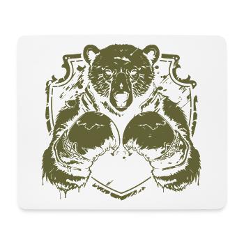 Bear Boxer - Mouse Pad (horizontal) - white - Front