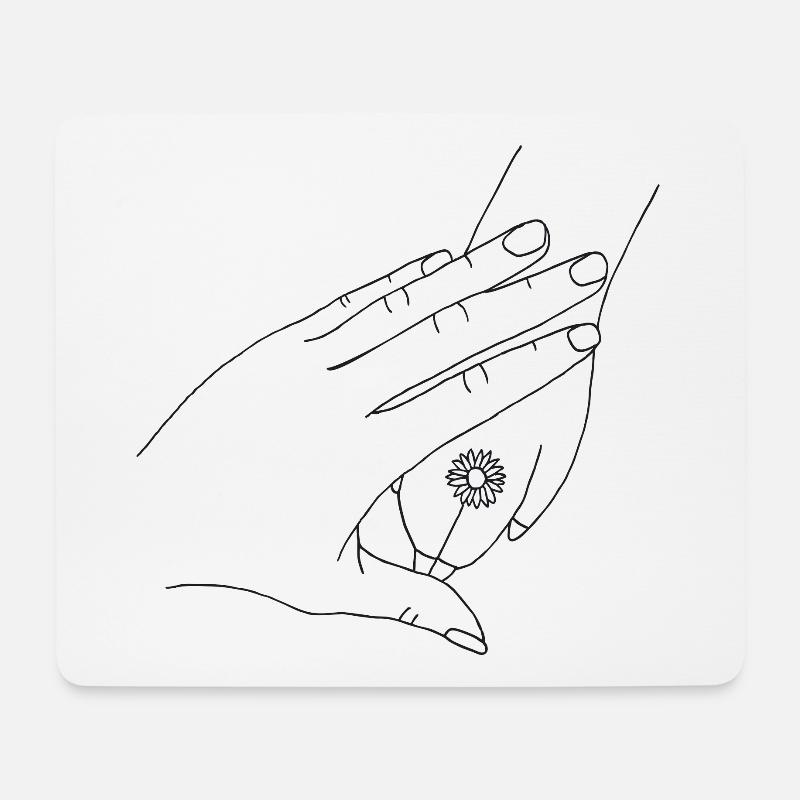 Hand mit Pfote - Mousepad (Querformat) - Weiß