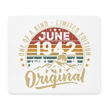 June 1942 Vintage Birthday Gift 1942 June - Mouse Pad (horizontal) - white - Front