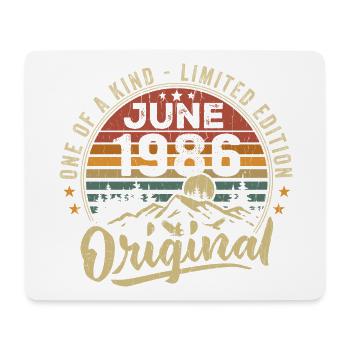 Juin 1986 Vintage Cadeau D’anniversaire 1986 Juin - Tapis de souris (format paysage) - blanc - Devant