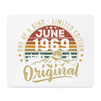 Juin 1969 Vintage Cadeau D’anniversaire 1969 Juin - Tapis de souris (format paysage) - blanc - Devant