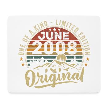 Juni 2008 Vintage Geburtstagsgeschenk 2008 Juni - Mousepad (Querformat) - Weiß - Vorne