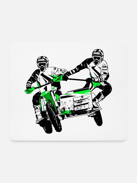 Sidecarcross - Seitenwagen Moto Cross - Mousepad (Querformat) - Weiß