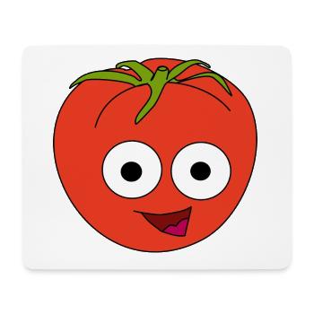 Tomate mit Gesicht - Mousepad (Querformat) - Weiß - Vorne