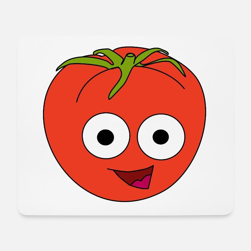 Tomate mit Gesicht - Mousepad (Querformat) - Weiß