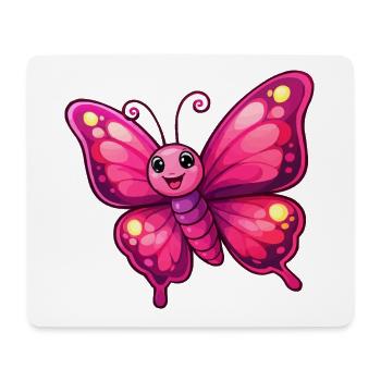Cuddly Pink Butterfly - Mouse Pad (horizontal) - white - Front